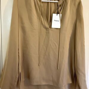 Theory Women's Beige Blouse NWT